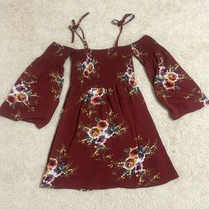 Floral Babydoll Off Shoulder Dress